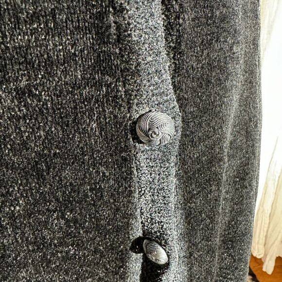 Vintage Black Chenille Duster Coat - Picture 8 of 8